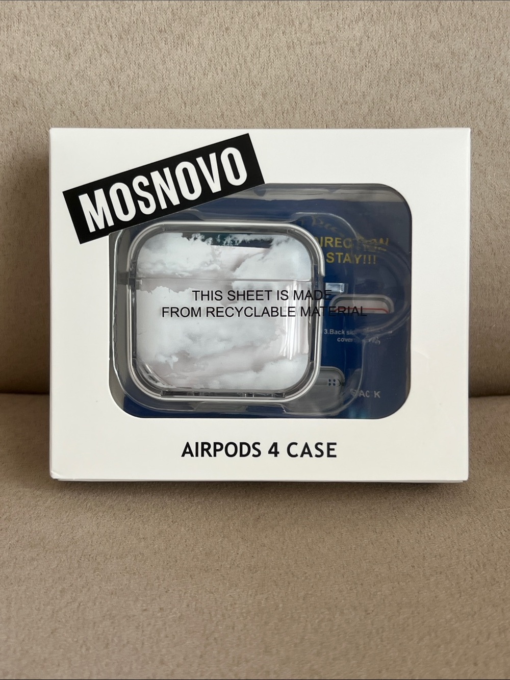 NIB Mosnovo Clear AirPods 4 Case: Clouds ☁️